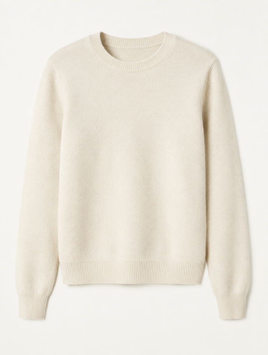 Signe | Klassisk Cashmere Pullover med Rundhalsudskæring til Damer