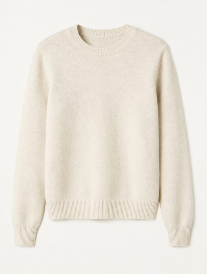 Signe | Klassisk Cashmere Pullover med Rundhalsudskæring til Damer