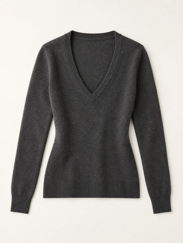 Emma | Elegant Cashmere Pullover med V-udskæring til Damer